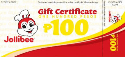 Jollibee Gift Certificate